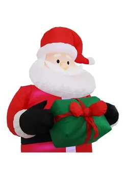 Promo 🔔 Santa with Present 🎁 Christmas Inflatable Yard Decoration - 6 ft by Sunnydaze Decor 🎁 -Sunnydaze Decor Shop Belk 280