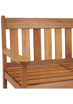 Promo 🎁 2-Person Meranti Wood Outdoor Bench with Pop-Up Table by Sunnydaze Decor 😀 -Sunnydaze Decor Shop Belk 2831