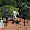 Wholesale 😉 Crossweave Design Cast Aluminum Patio Chair - Black - Set of 2 by Sunnydaze Decor 👏