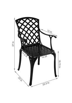 Wholesale 😉 Crossweave Design Cast Aluminum Patio Chair - Black - Set of 2 by Sunnydaze Decor 👏 -Sunnydaze Decor Shop Belk 2837