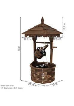 Cheap ✨ Old-Fashioned Wood Wishing Well Water Fountain with Liner - 48 in by Sunnydaze Decor 💯 -Sunnydaze Decor Shop Belk 2843