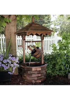 Cheap ✨ Old-Fashioned Wood Wishing Well Water Fountain with Liner - 48 in by Sunnydaze Decor 💯 -Sunnydaze Decor Shop Belk 2844