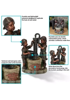 Brand new 🎁 Jack and Jill at Water Pump and Well Water Fountain - 24 in by Sunnydaze Decor ⌛ -Sunnydaze Decor Shop Belk 2848