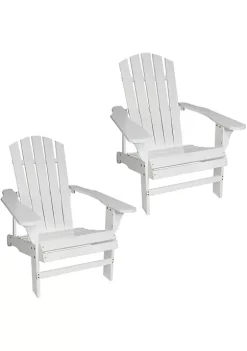 New 🤩 Coastal Bliss Fir Wood Adirondack Chair - White - Set of 2 by Sunnydaze Decor 🌟 -Sunnydaze Decor Shop Belk 2863