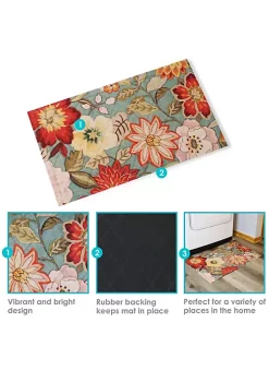 Discount 🛒 Sunnydaze Kitchen Floor Mat - 17-inch L x 29-inch W - Red/Orange Floral by Sunnydaze Decor 🔥 -Sunnydaze Decor Shop Belk 287