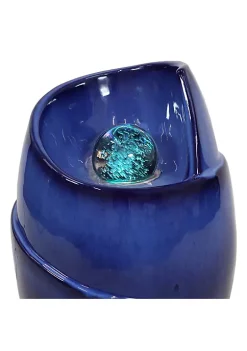 Discount 🛒 Abstract Wave Ceramic Water Fountain with LED Lights - 21 in by Sunnydaze Decor 🎉 -Sunnydaze Decor Shop Belk 2881