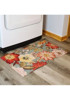 Discount 🛒 Sunnydaze Kitchen Floor Mat - 17-inch L x 29-inch W - Red/Orange Floral by Sunnydaze Decor 🔥 -Sunnydaze Decor Shop Belk 289