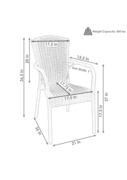 Best deal 🛒 Segesta All-Weather Plastic Patio Armchair - Wenge - Set of 2 by Sunnydaze Decor 👍 -Sunnydaze Decor Shop Belk 2893