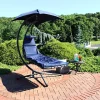 Cheap 🛒 Floating Lounge Chair with Umbrella and Curved Steel Stand - Navy by Sunnydaze Decor 😉 -Sunnydaze Decor Shop Belk 2901