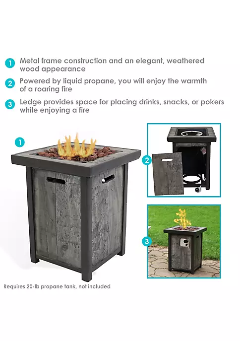 Hot Sale 😍 24 in Weathered Square Smokeless Propane Gas Fire Pit Table by Sunnydaze Decor 🌟 6 Hot Sale 😍 24 in Weathered Square Smokeless Propane Gas Fire Pit Table by Sunnydaze Decor 🌟 - Image 4