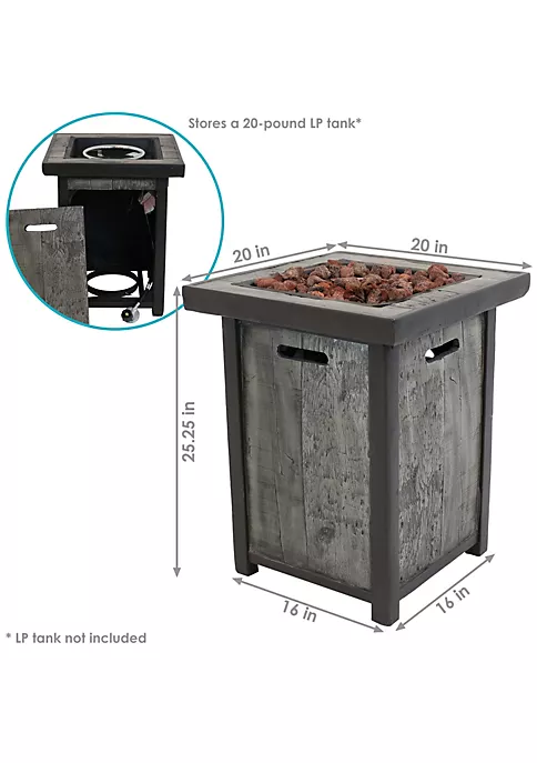 Hot Sale 😍 24 in Weathered Square Smokeless Propane Gas Fire Pit Table by Sunnydaze Decor 🌟 7 Hot Sale 😍 24 in Weathered Square Smokeless Propane Gas Fire Pit Table by Sunnydaze Decor 🌟 - Image 5