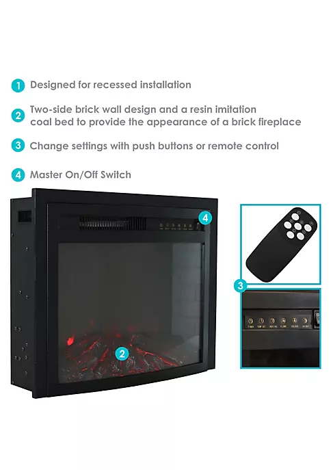 Cheapest ⌛ 30 in Cozy Warmth Indoor Electric Fireplace Insert - Black by Sunnydaze Decor ⭐ 6 Cheapest ⌛ 30 in Cozy Warmth Indoor Electric Fireplace Insert - Black by Sunnydaze Decor ⭐ - Image 4