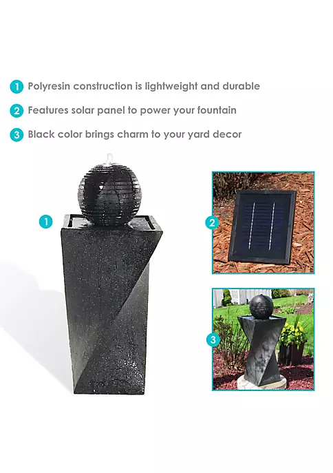 Best Sale ๐ Black Ball Solar Water Fountain with Battery/LED Lights - 32 in by Sunnydaze Decor ๐ 5 Best Sale ๐ Black Ball Solar Water Fountain with Battery/LED Lights - 32 in by Sunnydaze Decor ๐ - Image 3