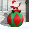 Cheapest ⌛ Santa Sitting on a Ball 🔔 Christmas Inflatable Yard Decor - 6 ft by Sunnydaze Decor 🧨 -Sunnydaze Decor Shop Belk 296