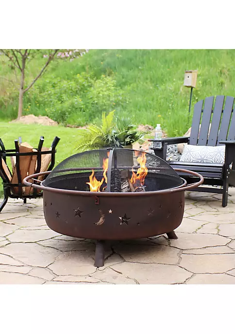Brand new ๐ 42 in Cosmic Steel Fire Pit with Spark Screen, Grate, and Poker by Sunnydaze Decor ๐ 8 Brand new ๐ 42 in Cosmic Steel Fire Pit with Spark Screen, Grate, and Poker by Sunnydaze Decor ๐ - Image 6