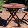 Coupon 😀 35.5 in Meranti Wood Folding Round Patio Dining Table by Sunnydaze Decor 😉