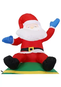 Cheapest ⌛ Santa Sitting on a Ball 🔔 Christmas Inflatable Yard Decor - 6 ft by Sunnydaze Decor 🧨 -Sunnydaze Decor Shop Belk 298