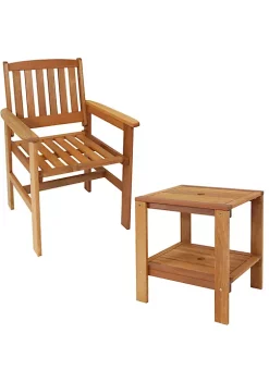 Best reviews of 🎁 Meranti Wood 3-Piece Patio Conversation Set with 2 Chairs by Sunnydaze Decor ✨ -Sunnydaze Decor Shop Belk 2983