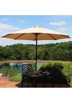 Best reviews of 🎁 9 ft Sunbrella Patio Umbrella with Tilt and Crank - Beige by Sunnydaze Decor 🌟
