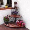 New 🤩 Sunnydaze 3-Tier Step Mosaic Tiled Outdoor Corner Display Shelf - 40-Inch by Sunnydaze Decor ✨ -Sunnydaze Decor Shop Belk 3012