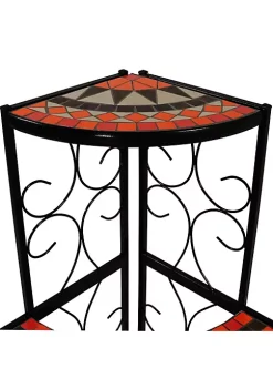 New 🤩 Sunnydaze 3-Tier Step Mosaic Tiled Outdoor Corner Display Shelf - 40-Inch by Sunnydaze Decor ✨ -Sunnydaze Decor Shop Belk 3014