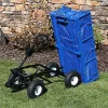 Flash Sale ⭐ Blue Large Steel Garden Cart with Folding Sides/Polyester Liner by Sunnydaze Decor ✨ -Sunnydaze Decor Shop Belk 3026