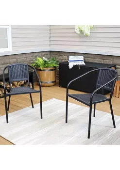 Best Sale 😉 Aderes Plastic Patio Armchair - Black - Set of 2 by Sunnydaze Decor ✨ -Sunnydaze Decor Shop Belk 3058