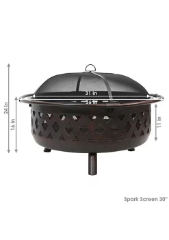 Brand new 👏 36 in Crossweave Steel Fire Pit with Screen, Poker, and Grate by Sunnydaze Decor 🤩 -Sunnydaze Decor Shop Belk 3068
