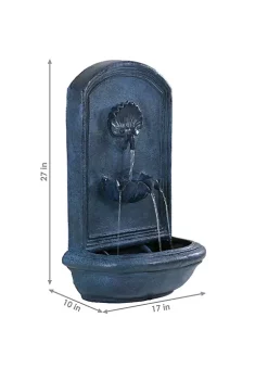 Promo 🌟 Seaside Polystone Outdoor Wall Fountain - Lead by Sunnydaze Decor 🎉 -Sunnydaze Decor Shop Belk 3078