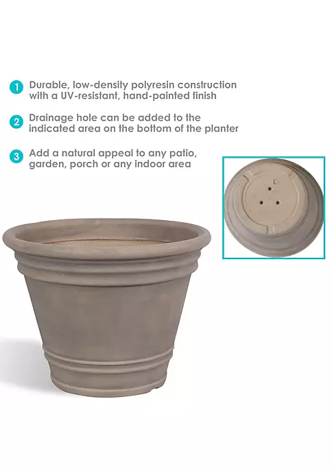 Flash Sale ๐ 20 in Franklin Dual-Wall Polyresin Planter - Beige - Set of 4 by Sunnydaze Decor ๐ 6 Flash Sale ๐ 20 in Franklin Dual-Wall Polyresin Planter - Beige - Set of 4 by Sunnydaze Decor ๐ - Image 4