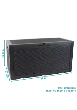 Buy 🥰 100 gal Faux Rattan Patio Storage Box with Handles - Phantom Gray by Sunnydaze Decor 🤩 -Sunnydaze Decor Shop Belk 3139
