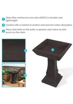 Cheap 🌟 Modern Glass Fiber Reinforced Concrete Bird Bath - 23 in - Dark by Sunnydaze Decor 😍 -Sunnydaze Decor Shop Belk 3148
