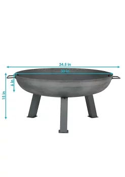 Hot Sale ✔️ 30 in Cast Iron Wood-Burning Fire Pit with Handles - Steel by Sunnydaze Decor 😀 -Sunnydaze Decor Shop Belk 3155