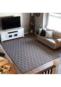 Buy 🤩 Sunnydaze Lattice Perfection Indoor Area Rug in Charcoal - 8 x 10 Foot by Sunnydaze Decor 🔥