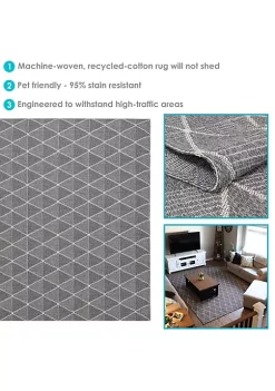 Buy 🤩 Sunnydaze Lattice Perfection Indoor Area Rug in Charcoal - 8 x 10 Foot by Sunnydaze Decor 🔥 -Sunnydaze Decor Shop Belk 3177