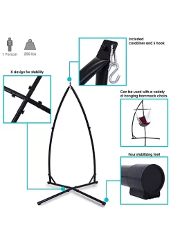 Top 10 ⭐ X-Base Powder-Coated Steel Hammock Chair Stand - 82 in by Sunnydaze Decor 🔥 -Sunnydaze Decor Shop Belk 3183