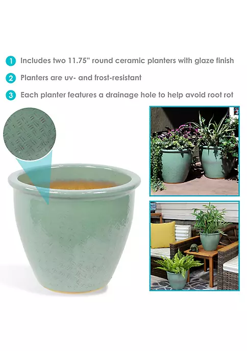 Best reviews of ๐ 11 in Villa Glazed Ceramic Planter - Seaside Dreams - Set of 2 by Sunnydaze Decor ๐ 6 Best reviews of ๐ 11 in Villa Glazed Ceramic Planter - Seaside Dreams - Set of 2 by Sunnydaze Decor ๐ - Image 4
