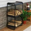 Hot Sale 😍 36.5 in Modern Rounded Edge Iron and Steel Firewood Log Rack by Sunnydaze Decor ❤️ -Sunnydaze Decor Shop Belk 3210