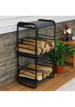 Hot Sale ๐ 36.5 in Modern Rounded Edge Iron and Steel Firewood Log Rack by Sunnydaze Decor โค๏ธ