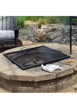 Promo 🤩 40 in Square Steel X-Marks Fire Pit Cooking Grill with Handles by Sunnydaze Decor 🥰 -Sunnydaze Decor Shop Belk 3226