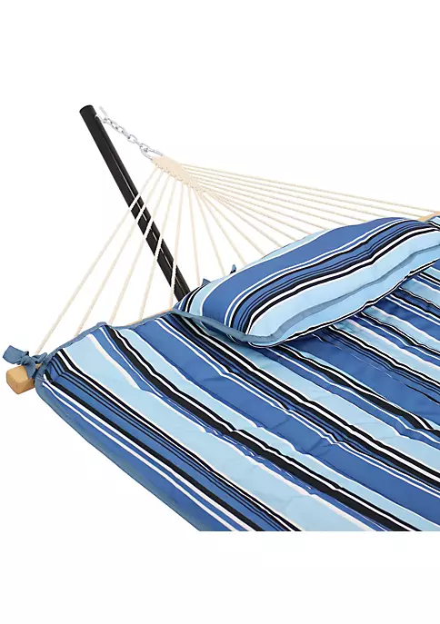 Wholesale 🛒 Large Rope Hammock with Steel Stand and Pad/Pillow - Misty Beach by Sunnydaze Decor 👍 5 Wholesale 🛒 Large Rope Hammock with Steel Stand and Pad/Pillow - Misty Beach by Sunnydaze Decor 👍 - Image 3