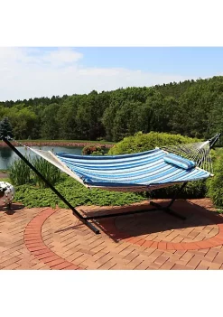Wholesale 🛒 Large Rope Hammock with Steel Stand and Pad/Pillow - Misty Beach by Sunnydaze Decor 👍 13 Wholesale 🛒 Large Rope Hammock with Steel Stand and Pad/Pillow - Misty Beach by Sunnydaze Decor 👍 -Sunnydaze Decor Shop Belk 3256