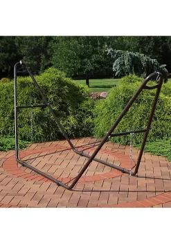 Promo 🔔 Powder-Coated Steel Universal Hammock Stand - Bronze - 124 in by Sunnydaze Decor 😉