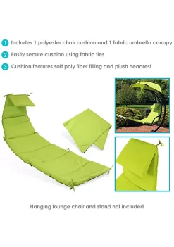 New 😀 Outdoor Hanging Lounger Replacement Cushion and Umbrella - Green by Sunnydaze Decor 😀 -Sunnydaze Decor Shop Belk 3295
