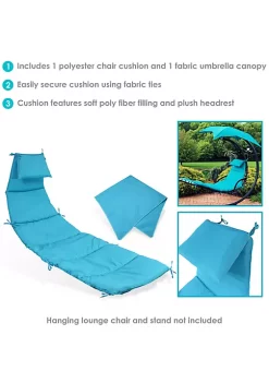 Best Pirce 🌟 Outdoor Hanging Lounger Replacement Cushion and Umbrella - Teal by Sunnydaze Decor 🎁 -Sunnydaze Decor Shop Belk 3301