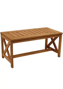 Deals 🎉 35.25 in Meranti Wood Rectangular Patio Coffee Table by Sunnydaze Decor 🛒 -Sunnydaze Decor Shop Belk 3311