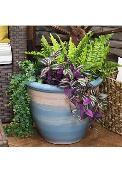 Best Sale 👏 Purlieu Ceramic Planter - 15" - Shoreline by Sunnydaze Decor 🎁 -Sunnydaze Decor Shop Belk 3326
