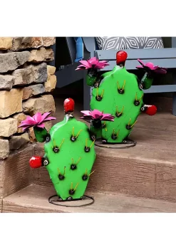 Deals 😀 Yellow-Needled Cactus Indoor/Outdoor Statue - 17.5 in - Set of 2 by Sunnydaze Decor ❤️ -Sunnydaze Decor Shop Belk 3332
