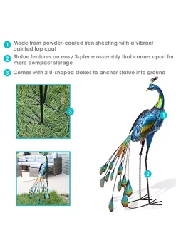 Flash Sale 🔥 Peacock Outdoor Metal Garden Statue - 34.5 in - Set of 2 by Sunnydaze Decor ✔️ -Sunnydaze Decor Shop Belk 3352