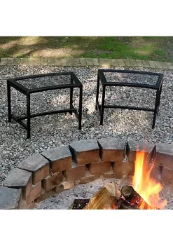 Outlet ⭐ Mesh Metal Patio Curved Fire Pit Bench - Black - Set of 2 by Sunnydaze Decor ✔️ -Sunnydaze Decor Shop Belk 3368